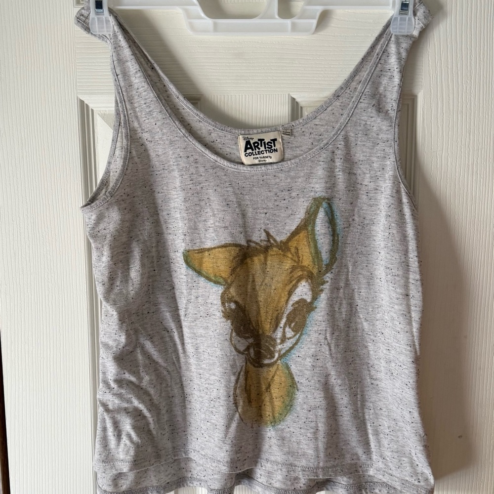 The Artist Collection Grey Speckled Bambi/Deer Tank Top